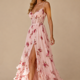 Paola | Romantyczna sukienka w kwiaty z dekoltem w kształcie litery V