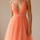 Ginevra | Maxi vestido em coral